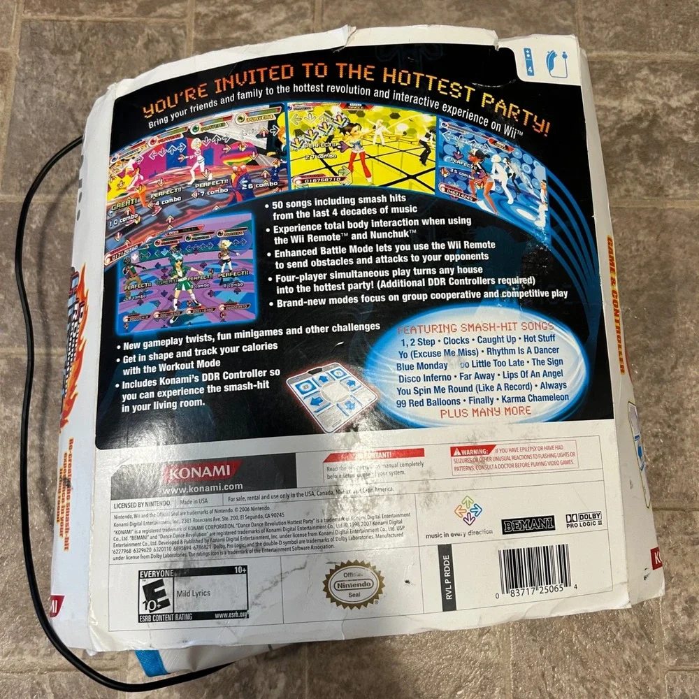 Konami Dance Dance Revolution Hottest Party Nintendo Wii Game Controller Mat